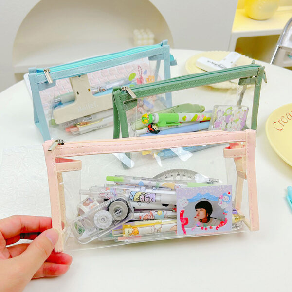 Wholesale PU Transparent Pencil Case