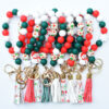 Wholesale Christmas Tree Silicone Beads Wrist Keychain