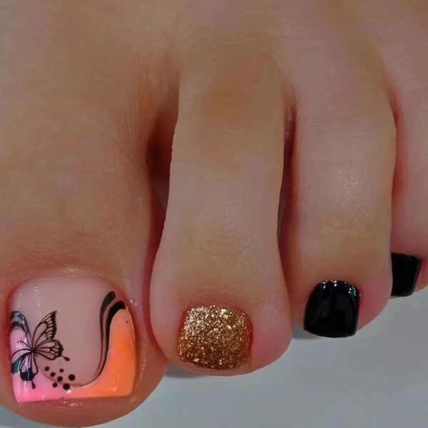 O1CN01cvtGHN1qQvdmnLqXL_3917635491-0-cib Wholesale Black Glitter Bright Oil Butterfly Feet Nail Stickers