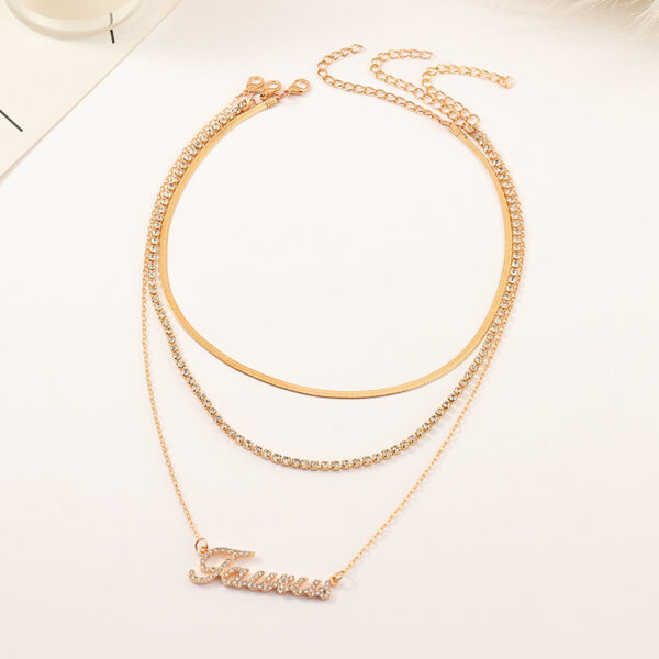 Wholesale Alloy Diamond Multilayer Zodiac Necklace