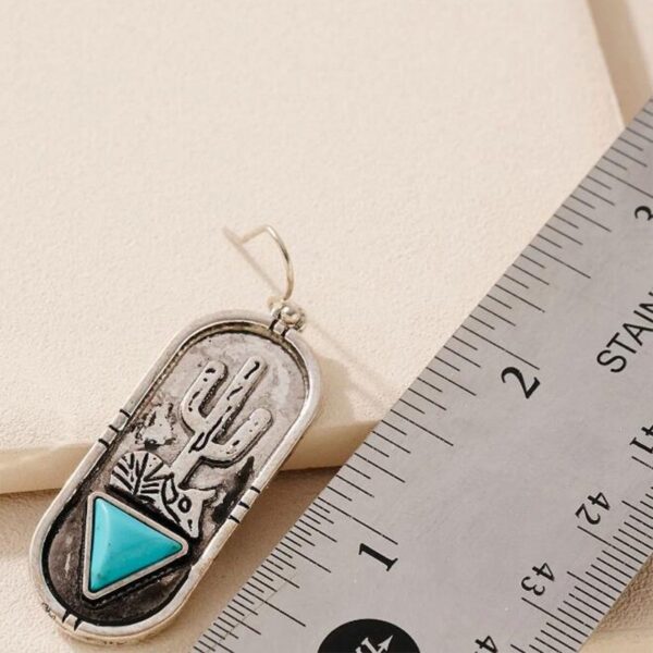 Wholesale Vintage Oval Cactus Alloy Earrings