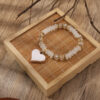 Wholesale Bohemian Natural Stone Love Pendant Beaded Bracelet