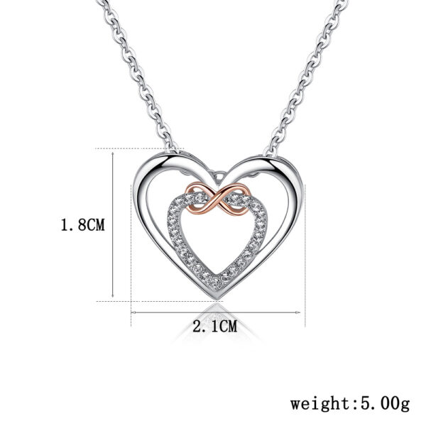 Wholesale Necklace Stainless Steel Double Heart Shape OLY-NE-WL141