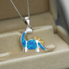 Wholesale Opal Dinosaur Alloy Necklaces