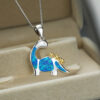 Wholesale Opal Dinosaur Alloy Necklaces