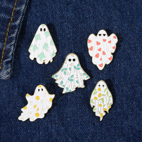 Wholesale Maple Leaf Ghost Halloween Horror Ghost Alloy Brooch