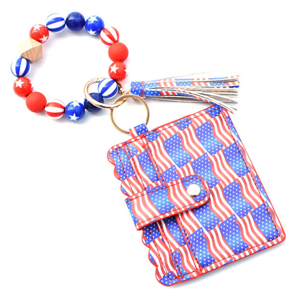 O1CN01d21YyC1N8Ul0wKR4S_2508931525-0-cib Wholesale American Independence Day PU Card Holder Ladies Coin Purse Wrist Keychain