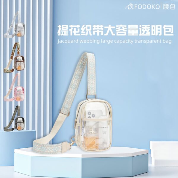 Wholesale TPU Transparent Wide Shoulder Strap Waterproof Chest Bag Outdoor Sports Crossbody Bag