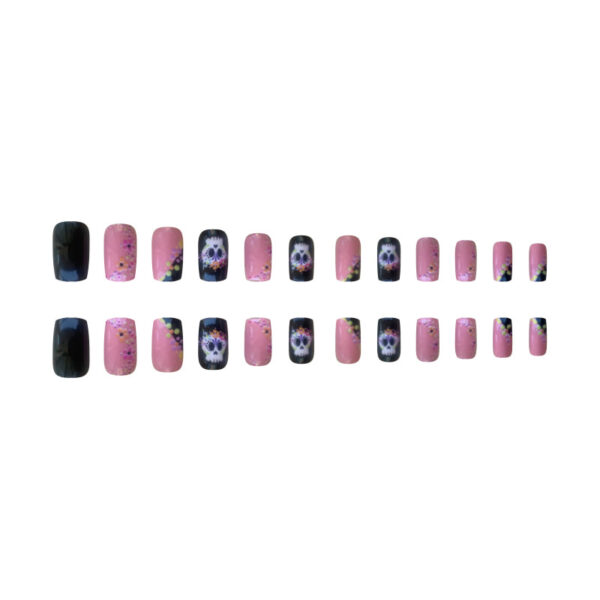 O1CN01d3aXLk1HVxNPWARbs_2214697120764-0-cib Wholesale Cute Skull Short Color Flower Polka Dot Nail Stickers