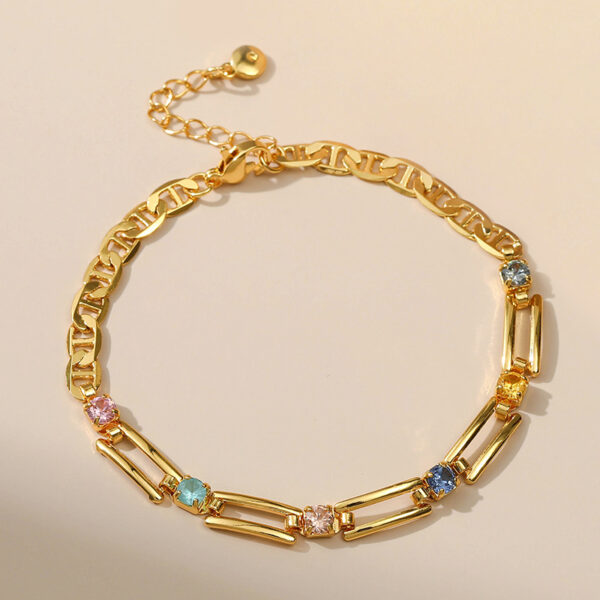 Wholesale Copper Plated 18K Real Gold Creative Hollow Zircon Bracelet