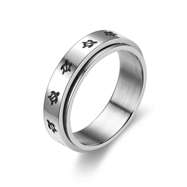 Wholesale Titanium Steel Rotating Turtle Ring