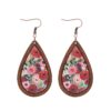 Wholesale Ethnic Style Wooden Droplet Shaped Retro Earrings