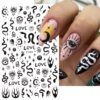 Wholesale Black and White Snake Rose Nail Art Stickers