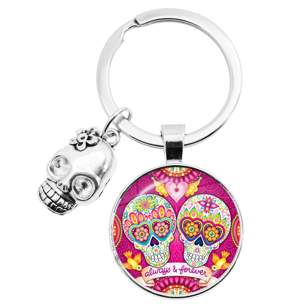 Wholesale Zinc Alloy Mexican Candy Skull Keychain