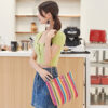 Wholesale Rainbow Multi Color Woven Grass Woven Tote Bag