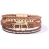Wholesale Handmade Magnetic Clasp Diamond Encrusted Leather Bracelet