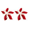Wholesale Enamel Oil Drip Iris Alloy Earrings