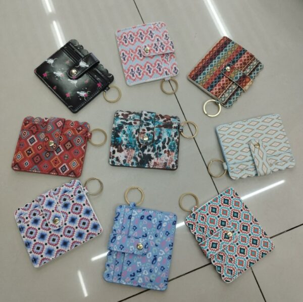 Wholesale PU Printing Card Bag Creative Key Chain