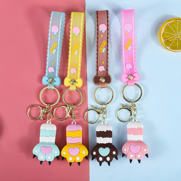 Wholesale PVC Cartoon Cute Cat Claw Keychain