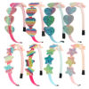 Wholesale Colorful Heart Star Gradient Rainbow Mermaid Headband