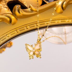 White Butterfly Pendant Necklace