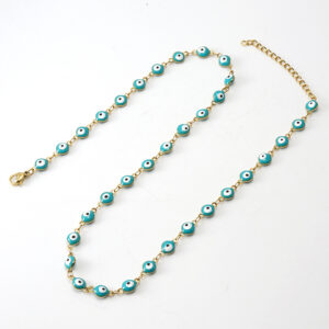 Necklace round eyes light green