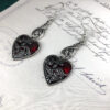 Wholesale Halloween Alloy Gothic Style Black Bat Dripping Oil Heart Shape Pattern Earrings
