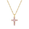 Wholesale Titanium Steel Micro-paved Light Luxury Zircon Cross Necklace Clavicle Chain