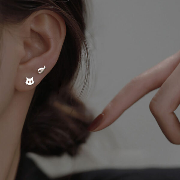 Wholesale 925 Sterling Silver Cat Fish Earrings