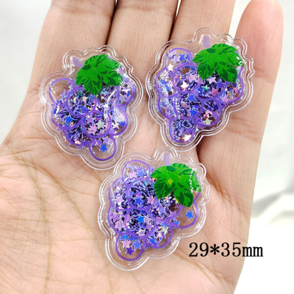 Wholesale Quicksand Fruit PVC Transparent Sequin Children's Hair Clip DIY Accessories