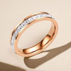 5-B-5 rose gold row square diamond 4mm / No. 5