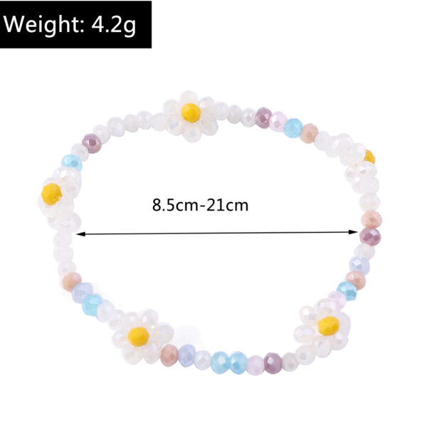 Wholesale Rice Beads Colorful Daisy Small Flowers Resin Bracelet