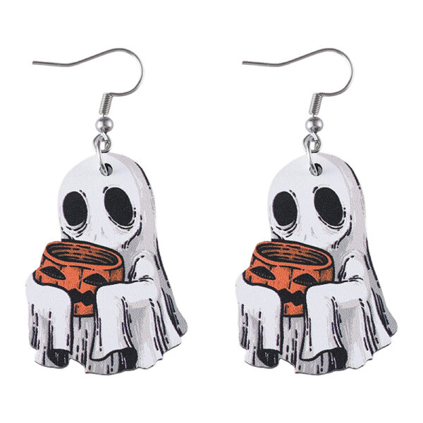 Wholesale Halloween Ghost Face Pumpkin Candy Pendant Earrings