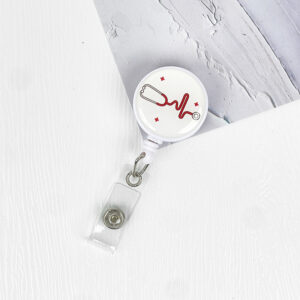 White back clip Buckle (red stethoscope small cross)