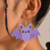 Wholesale Bat Creative Flash Halloween Party Acrylic Earrings