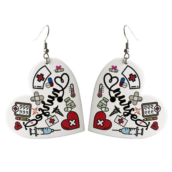Wholesale Valentine's Day Teacher's Day Popular Heart Shape Leather Earrings