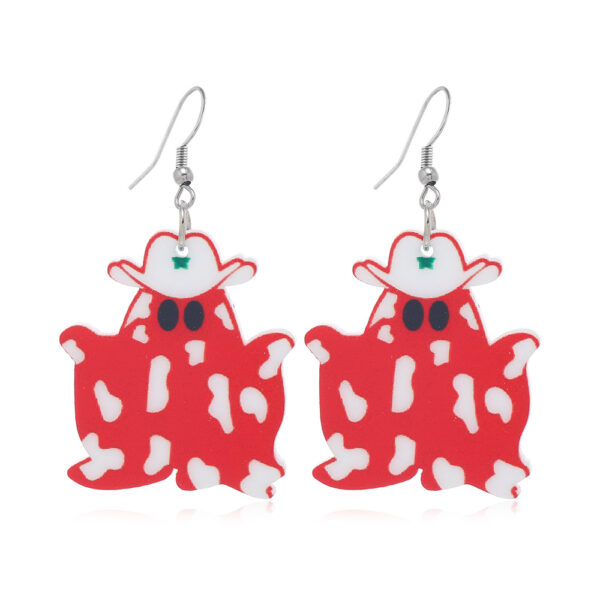Wholesale Western Cowboy Ghost Halloween Retro Acrylic Earrings OLY-ES-KaiQing003