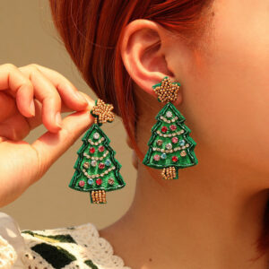 O1CN01dJceua24GlZsc5B2h__3880997364-0-cib Wholesale Christmas Tree Fabric Handmade Rice Beads Creative Design Beads Christmas Fashion Earrings