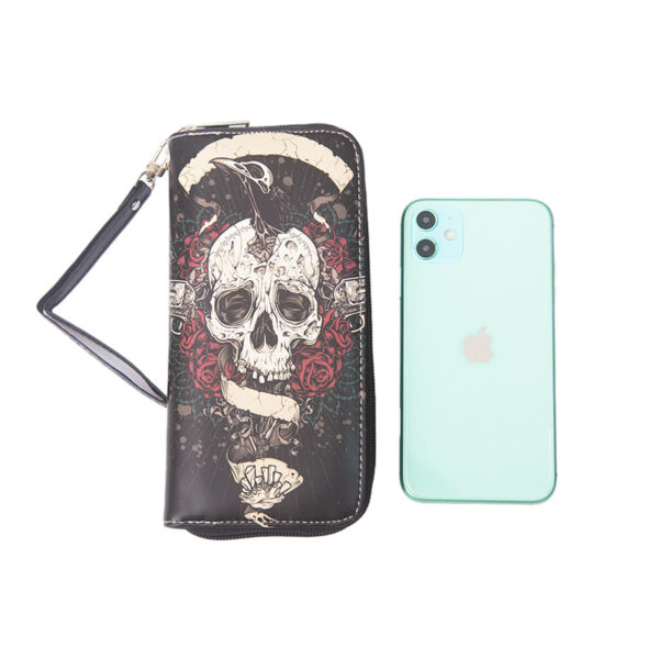 Wholesale PU Colorful Calavera Skull Long Wallet