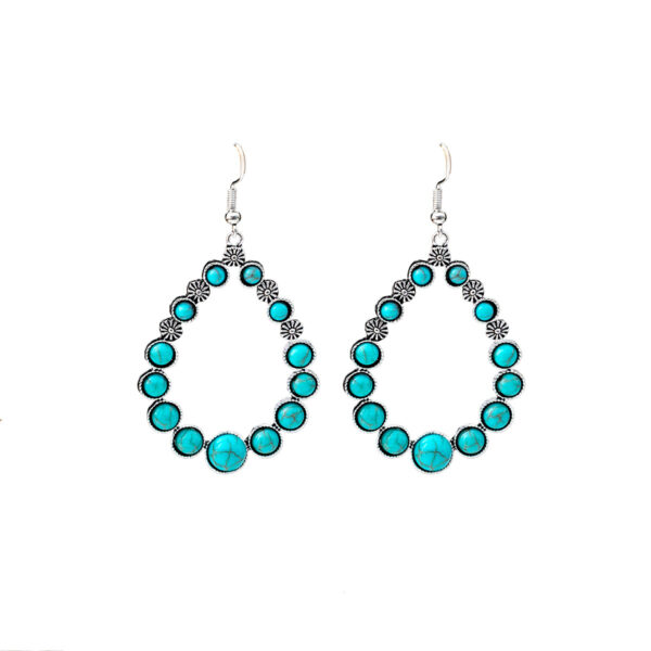 Wholesale Hollow Circular Flower Tassel Alloy Earrings