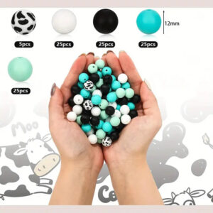 D turquoise green-105 silicone beads opp bag / 12mm