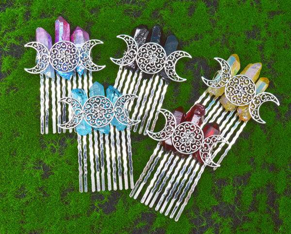 Wholesale Natural Crystal Hair Comb Hair Clips