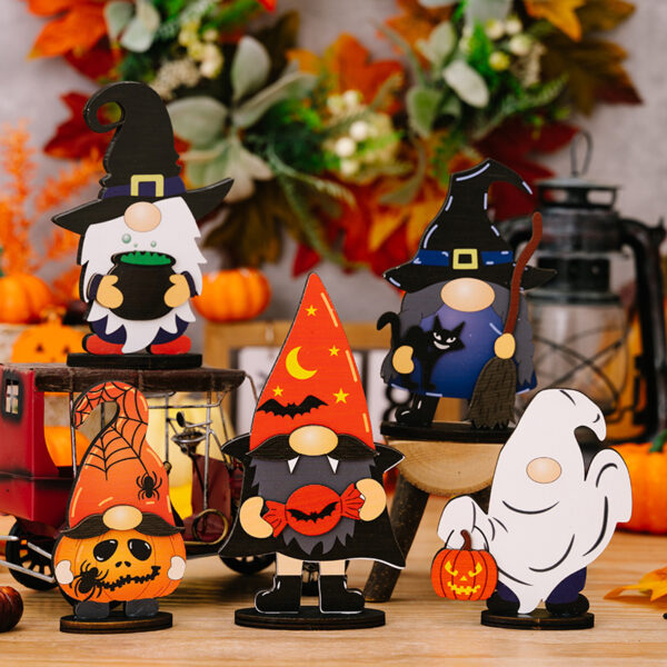 Wholesale of New Halloween Ghost Wood Ornaments