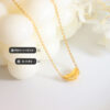 Wholesale Lucky Gold Bean Titanium Steel Gold Plated Clavicle Chain Necklace