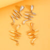 Wholesale Exaggerated Asymmetrical Linear Alloy Earrings
