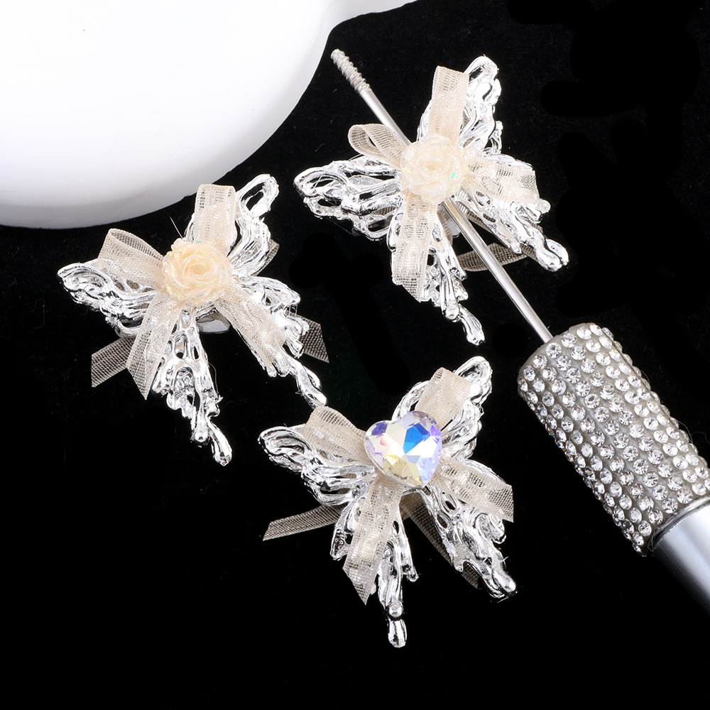 Wholesale Alloy lace bow butterfly alloy beads straight hole beads