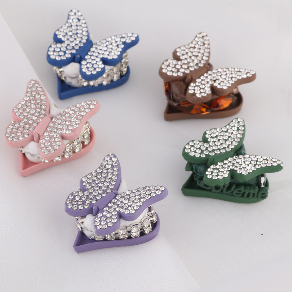 Wholesale Love Butterfly lymer Clay Diamond Ball Straight Hole Beads