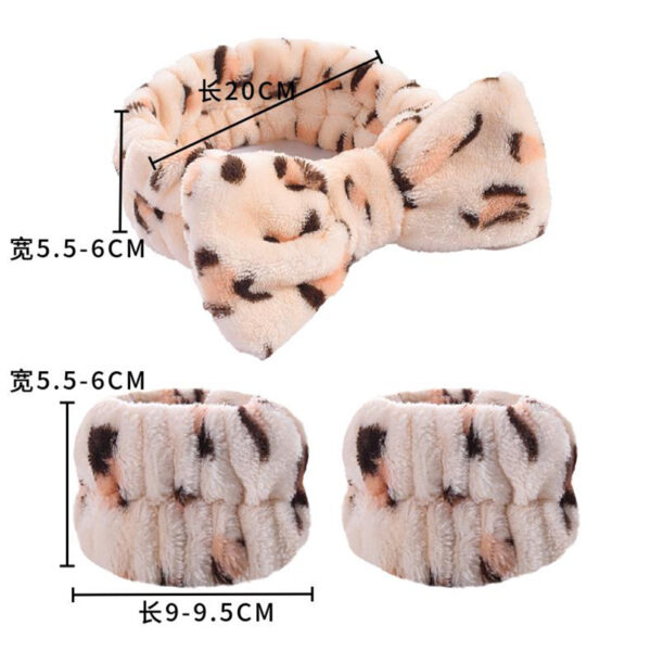Wholesale Color Leopard Coral Fleece Wash Face Wrist Band Headband