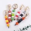 Wholesale Sports Basketball Football Soccer Silicone Beaded Lanyard Keychain