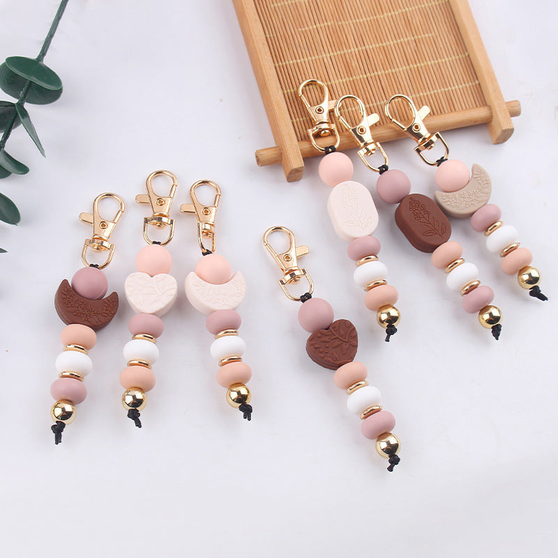 Wholesale Cartoon Moon Love Silicone Bead Key Bin